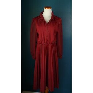 Montgomery Ward Vintage According Pleated Ruffle Sheer Sleeve Retro Pin Up Retro